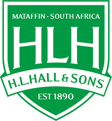 The H.L. Hall & Sons shield in green — HLH, Mataffin South Africa, Est 1890